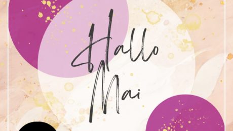 Beige Gold Elegant Hallo Mai Zitat Instagram Post